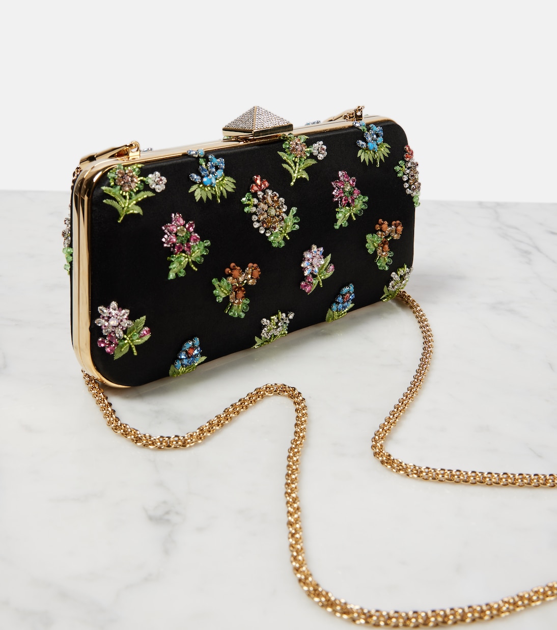Pochette Carry Secrets en satin à ornements | Valentino Garavani