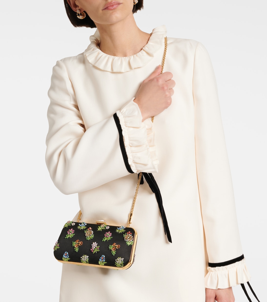 Pochette Carry Secrets en satin à ornements | Valentino Garavani