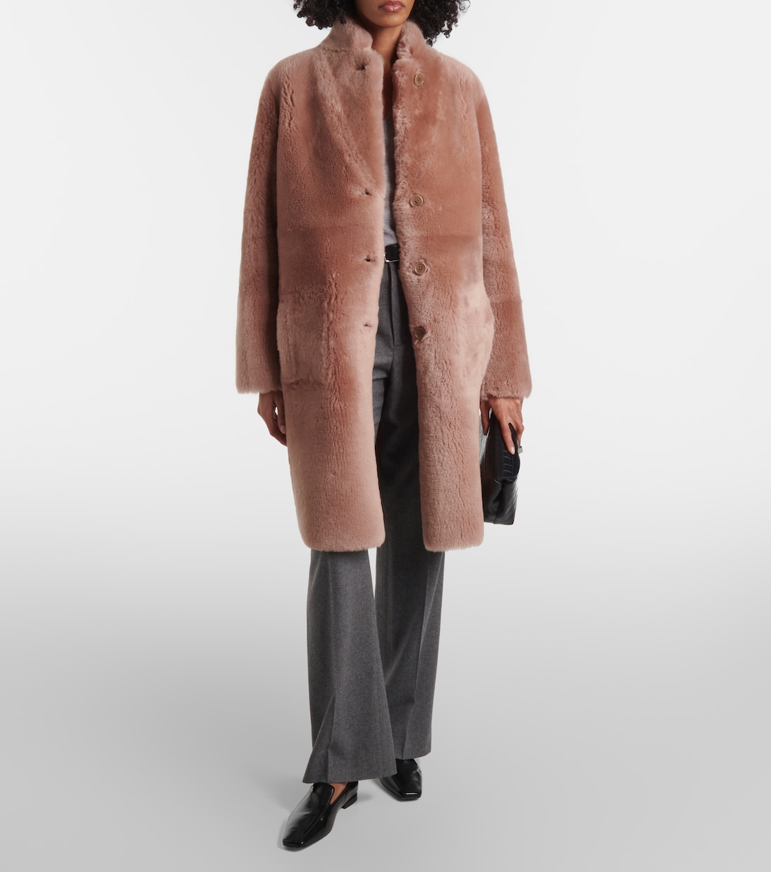 Wendbarer Mantel Britany aus Leder und Shearling | Joseph