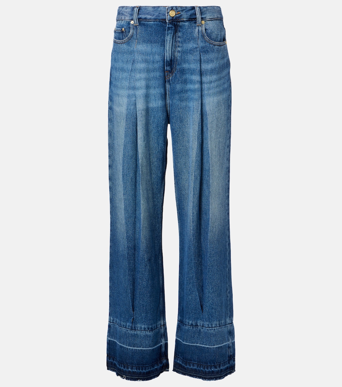 Jeans anchos plisados | Ganni