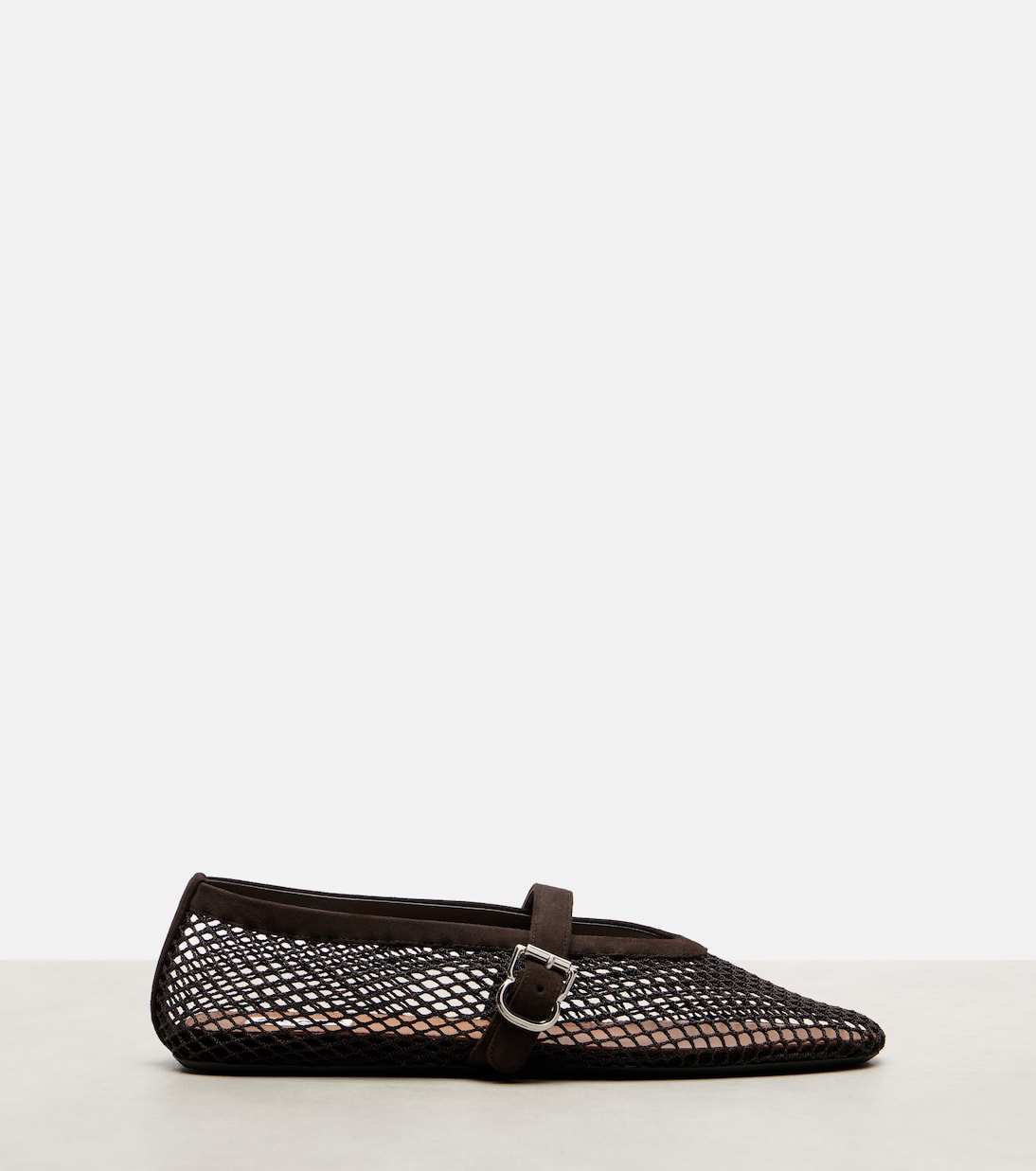 Suede-trimmed mesh ballet flats | Alaïa