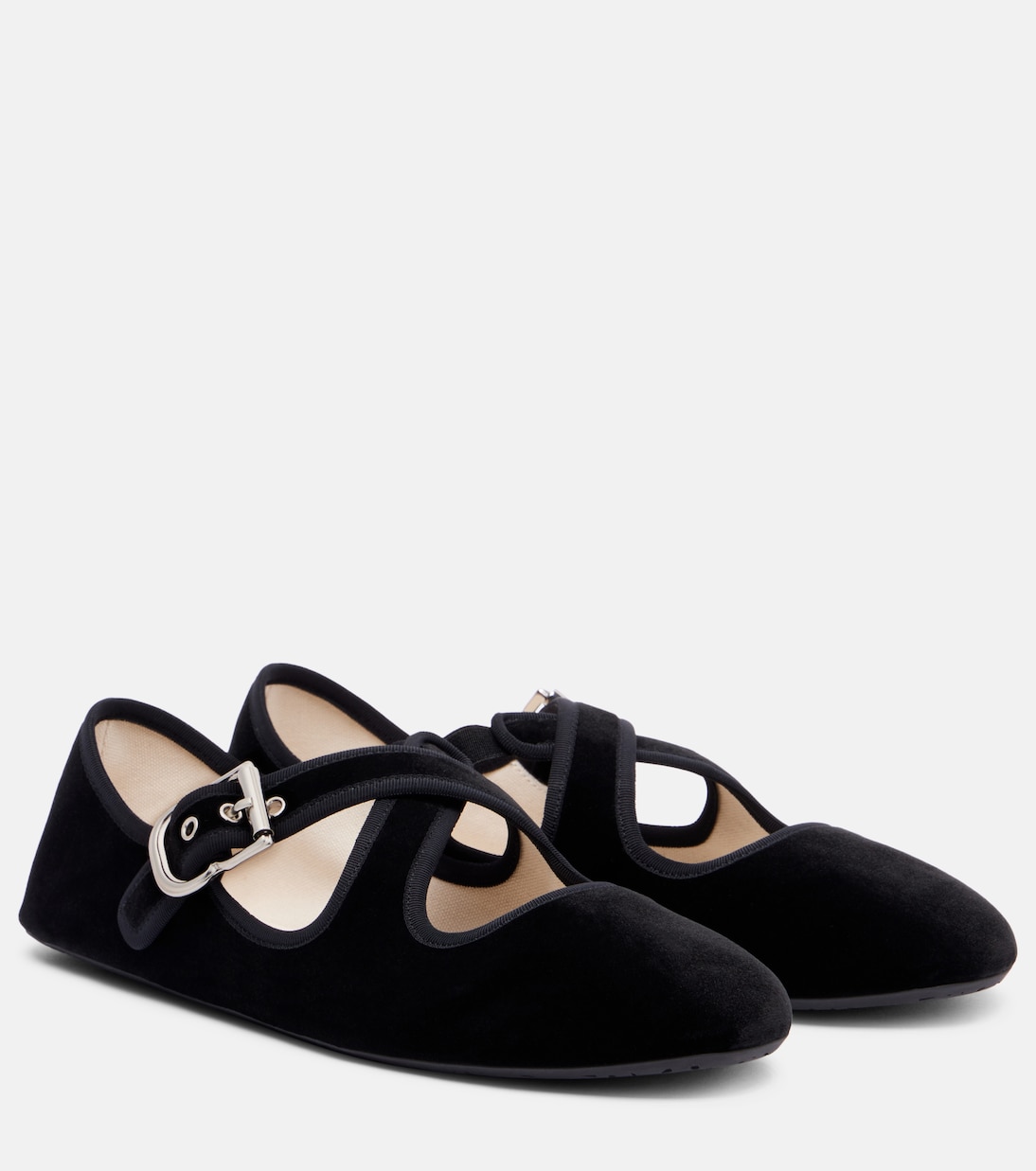 Criss Cross velvet Mary Jane flats | Alaïa