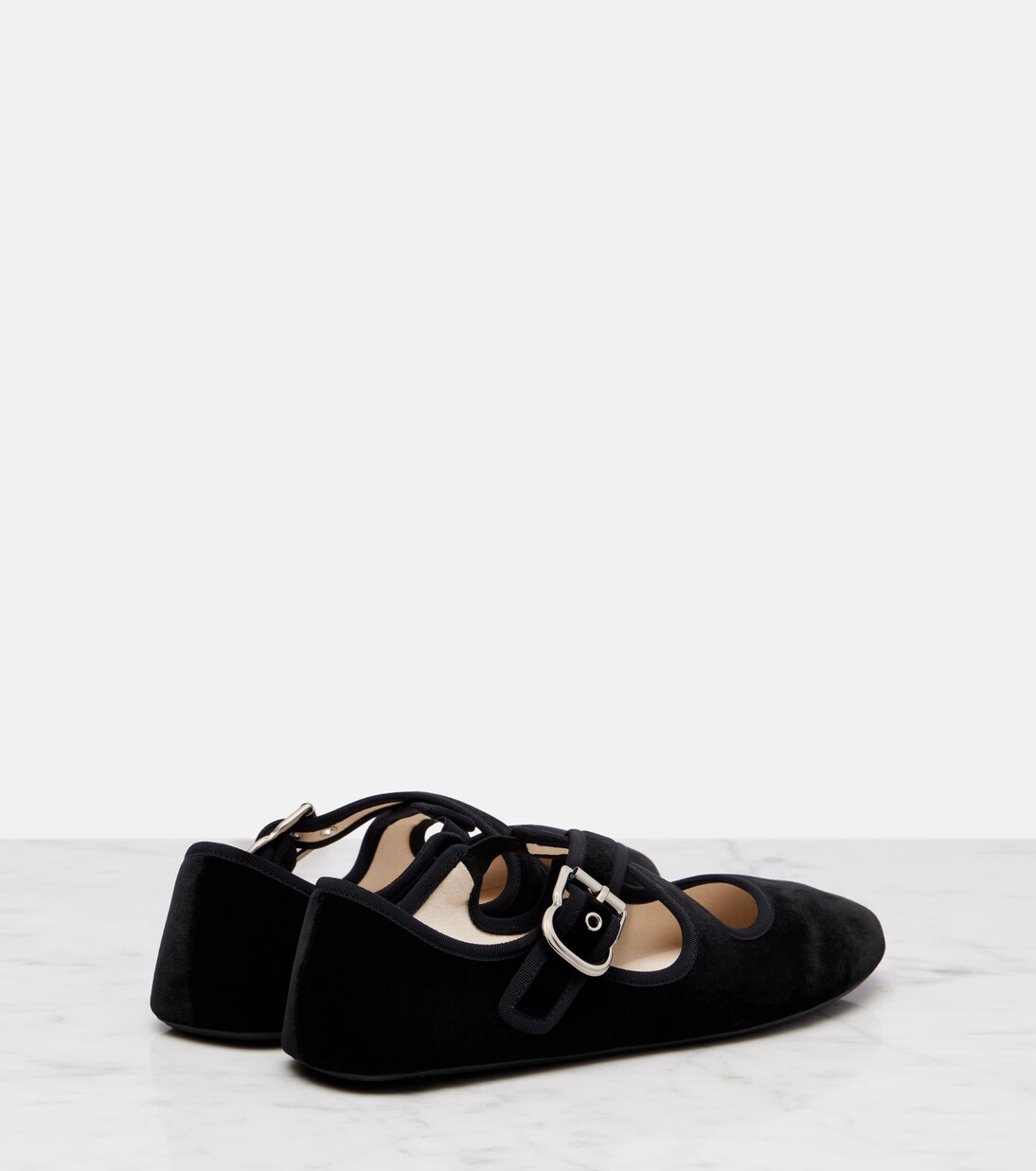 Criss Cross velvet Mary Jane flats | Alaïa