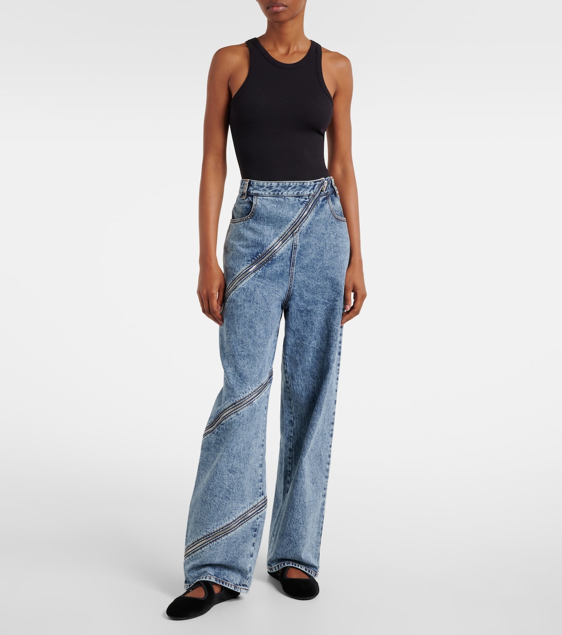 Criss Cross velvet Mary Jane flats | Alaïa