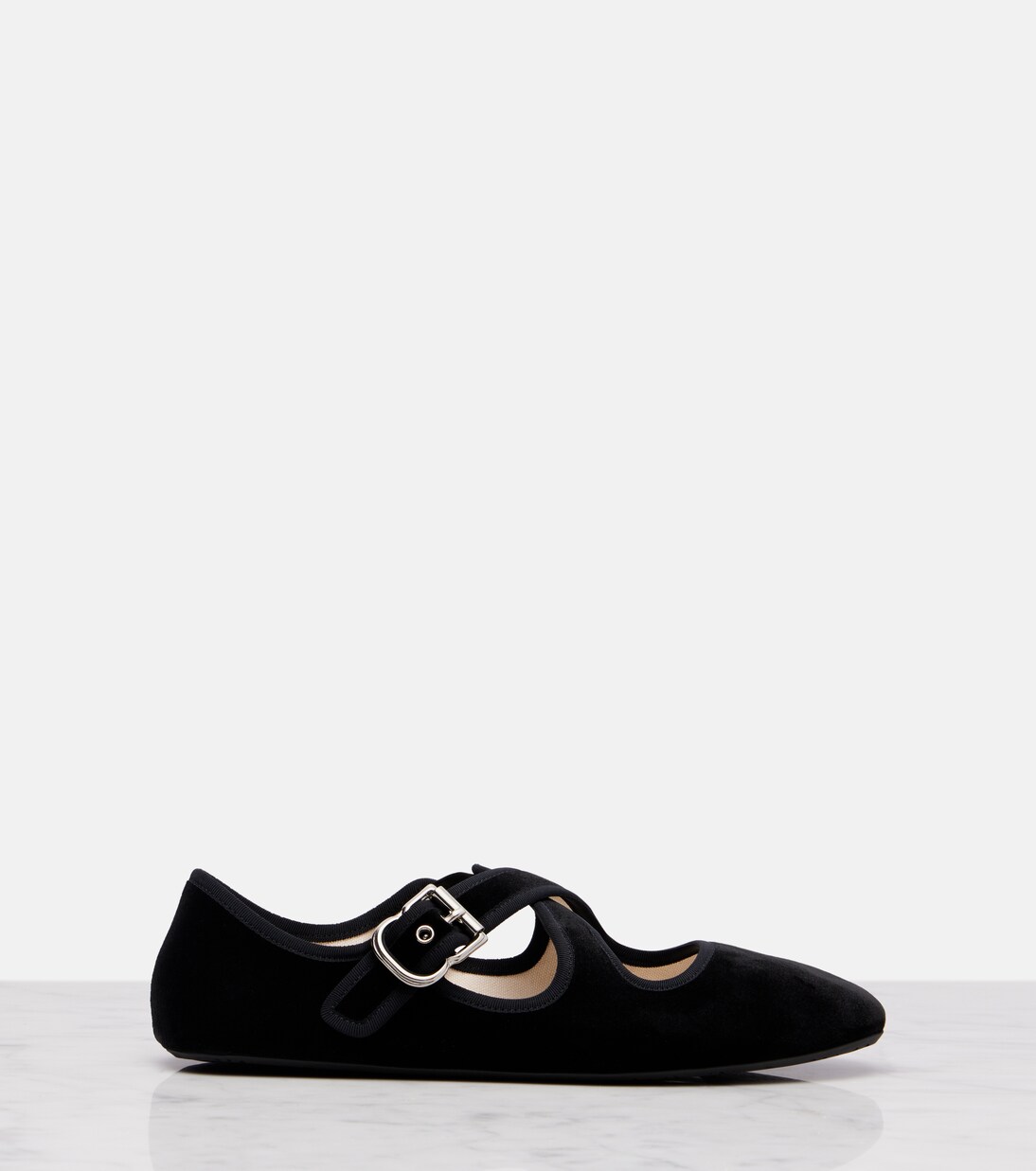 Criss Cross velvet Mary Jane flats | Alaïa