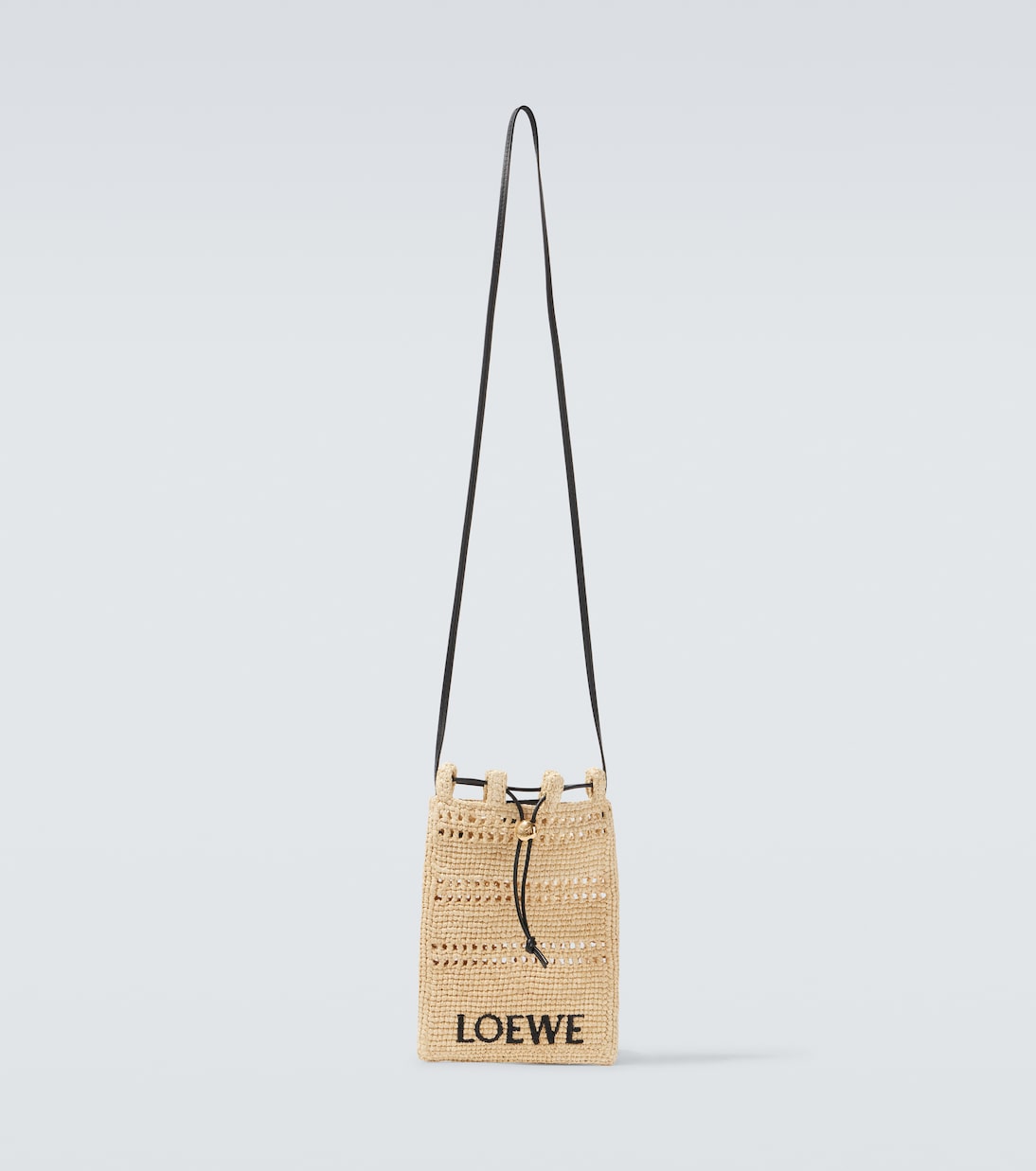 Paula's Ibiza - Borsa a tracolla in rafia con logo | Loewe