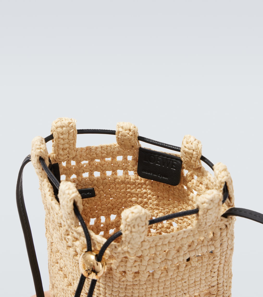 Paula's Ibiza - Borsa a tracolla in rafia con logo | Loewe