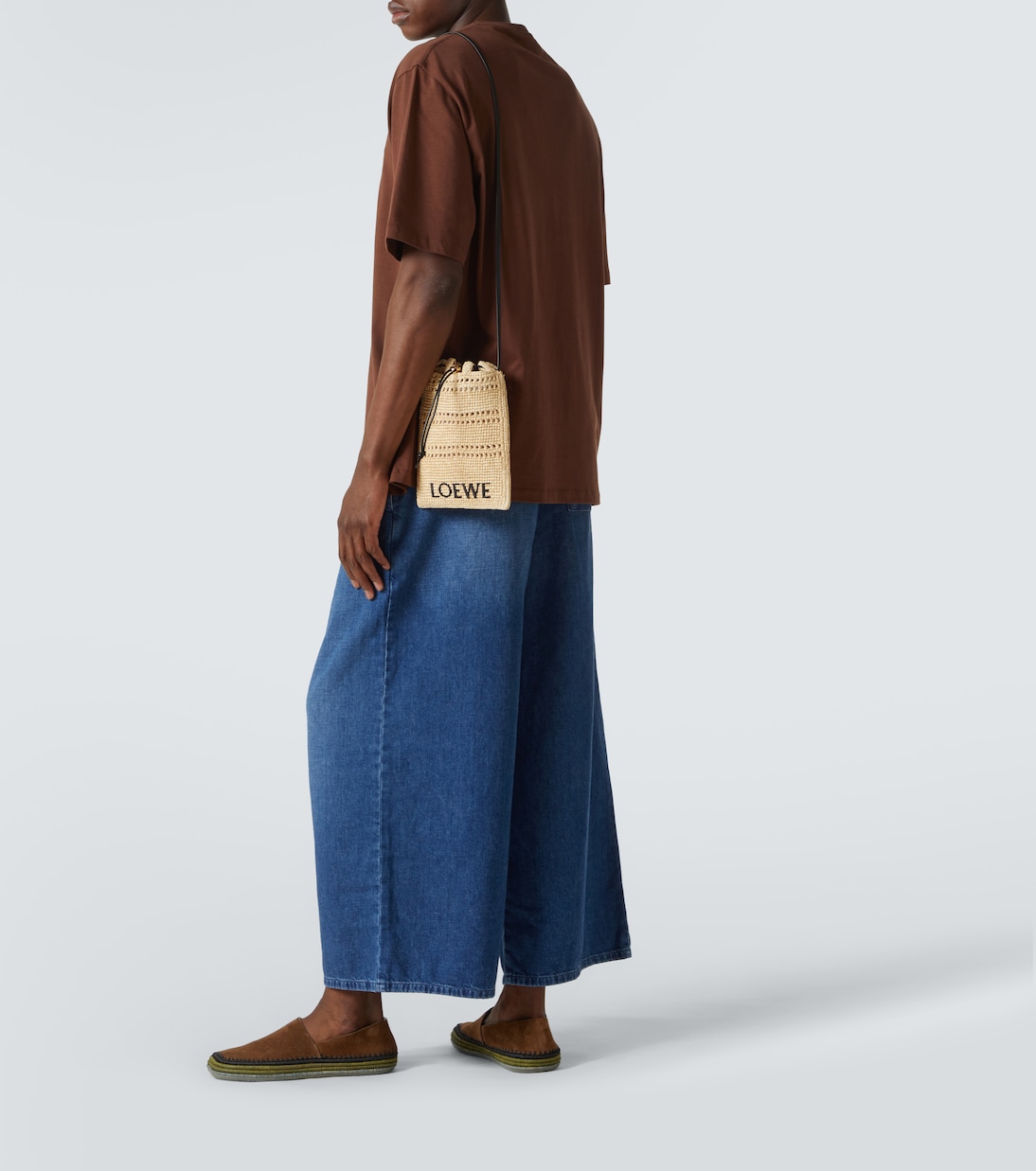 Paula's Ibiza - Borsa a tracolla in rafia con logo | Loewe