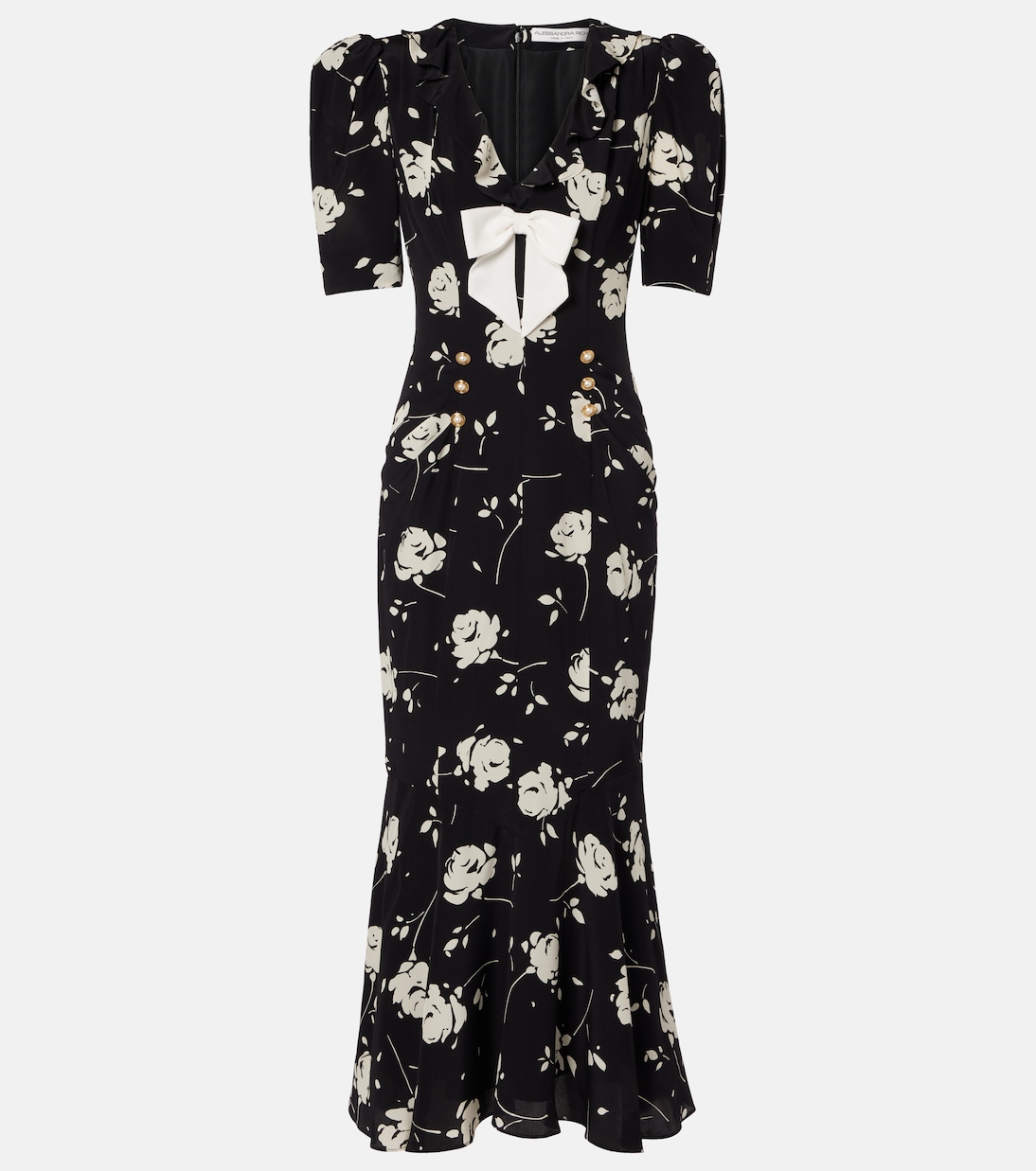 Floral printed silk midi dress | Alessandra Rich