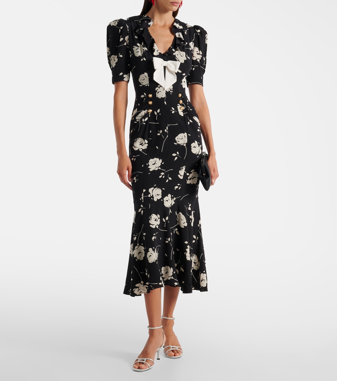 Floral printed silk midi dress | Alessandra Rich
