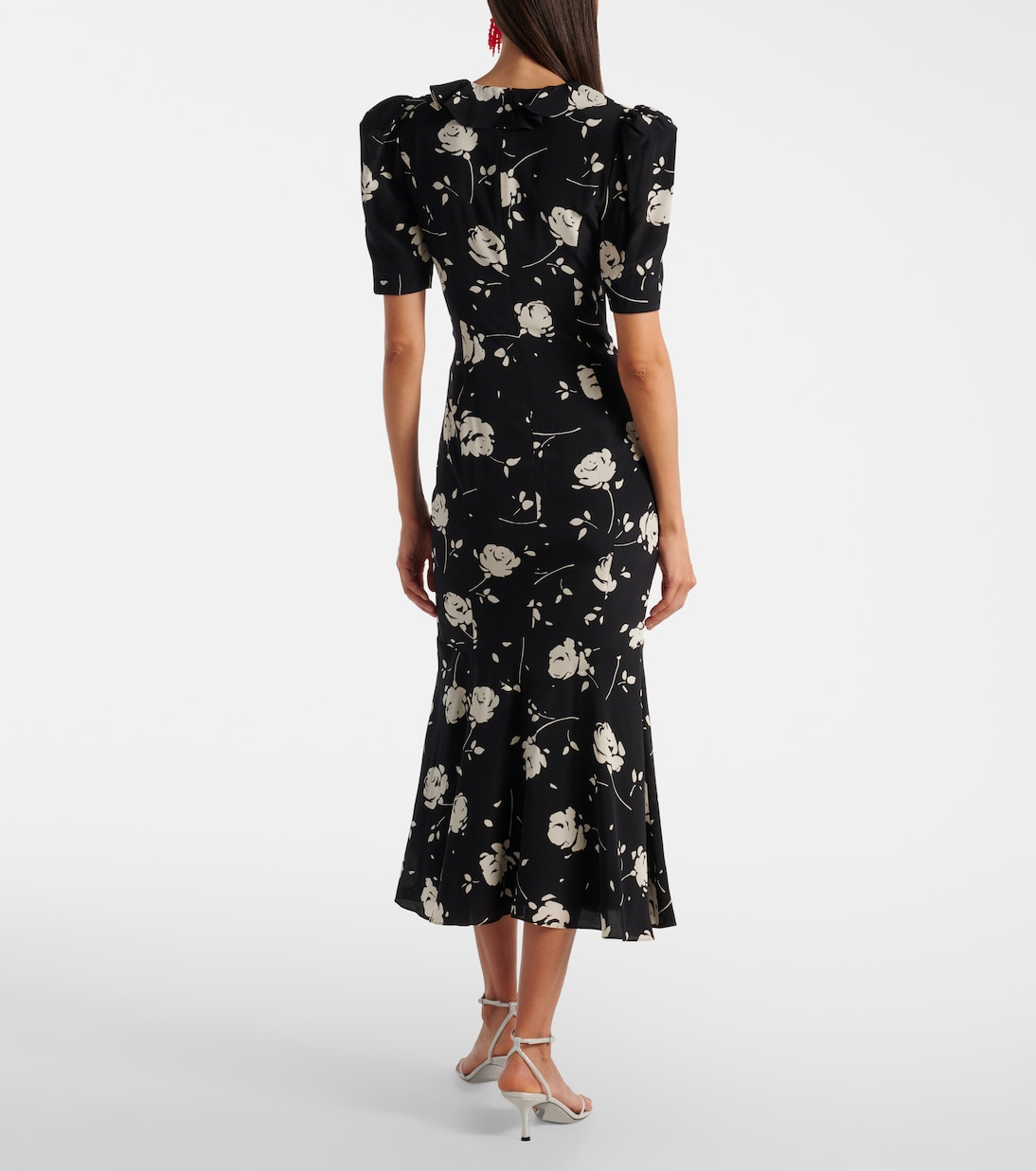 Floral printed silk midi dress | Alessandra Rich