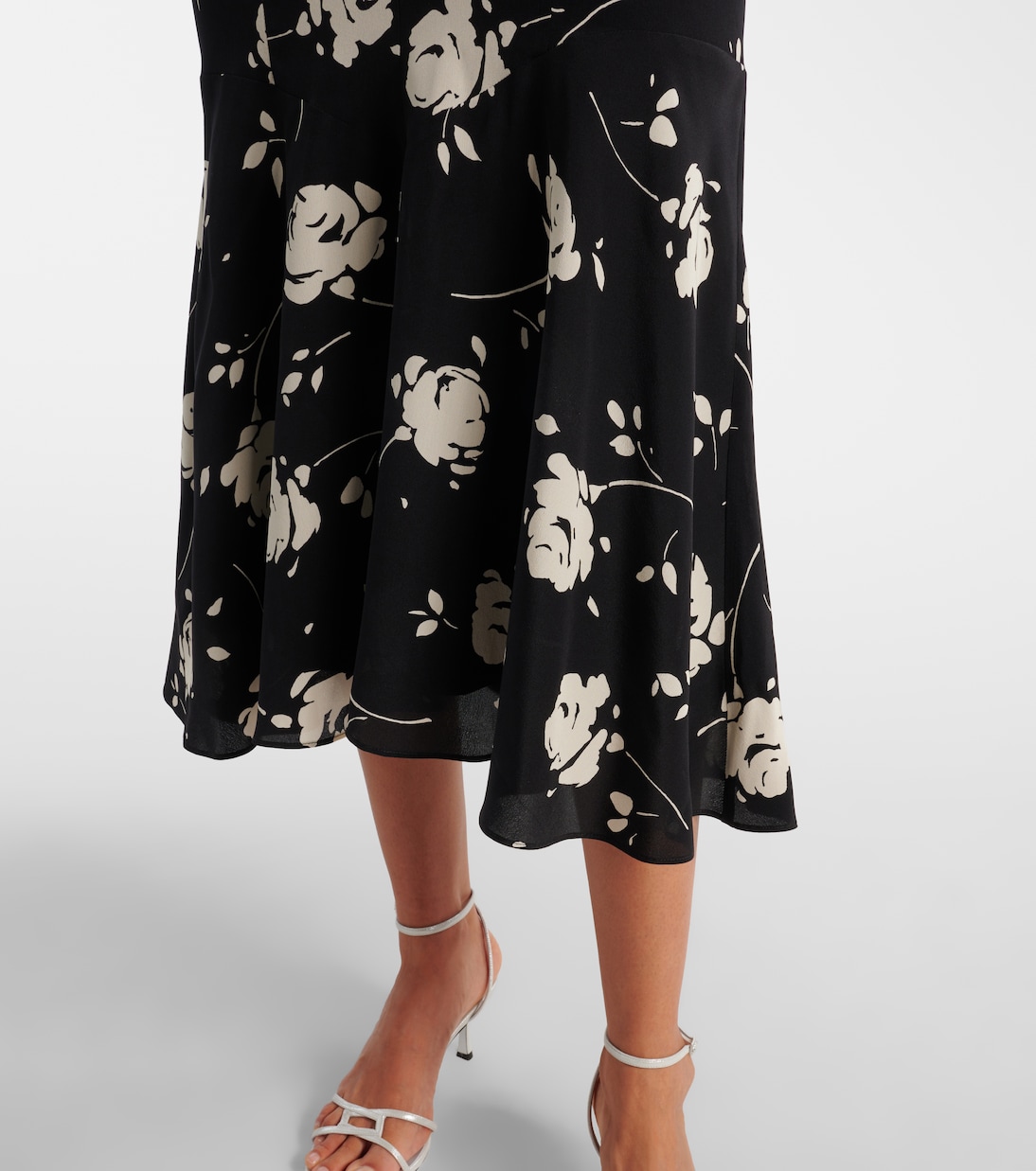 Floral printed silk midi dress | Alessandra Rich