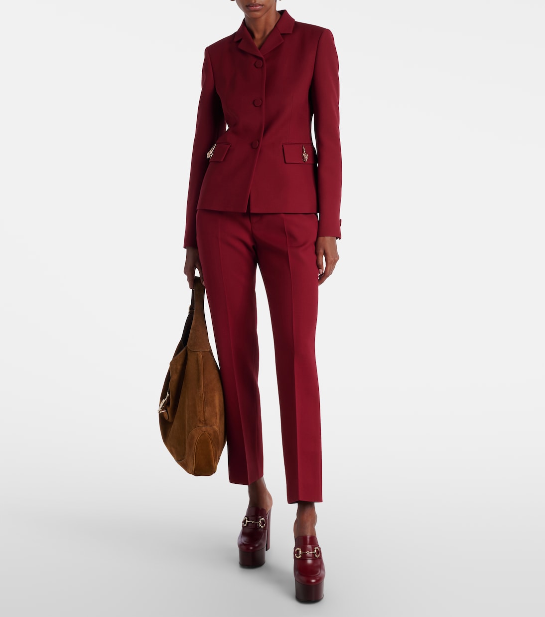 Gerade Hose aus Seide und Wolle | Gucci