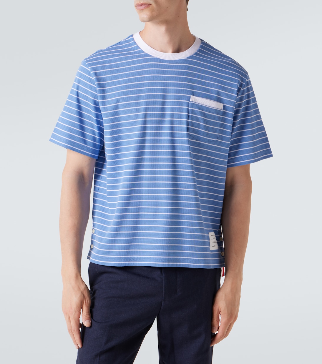 T-shirt Milano rayé en coton  | Thom Browne