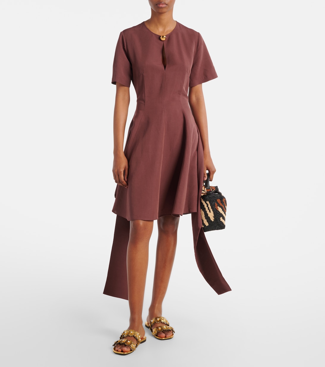 Mules Petal Flower en cuir métallisé | Loewe