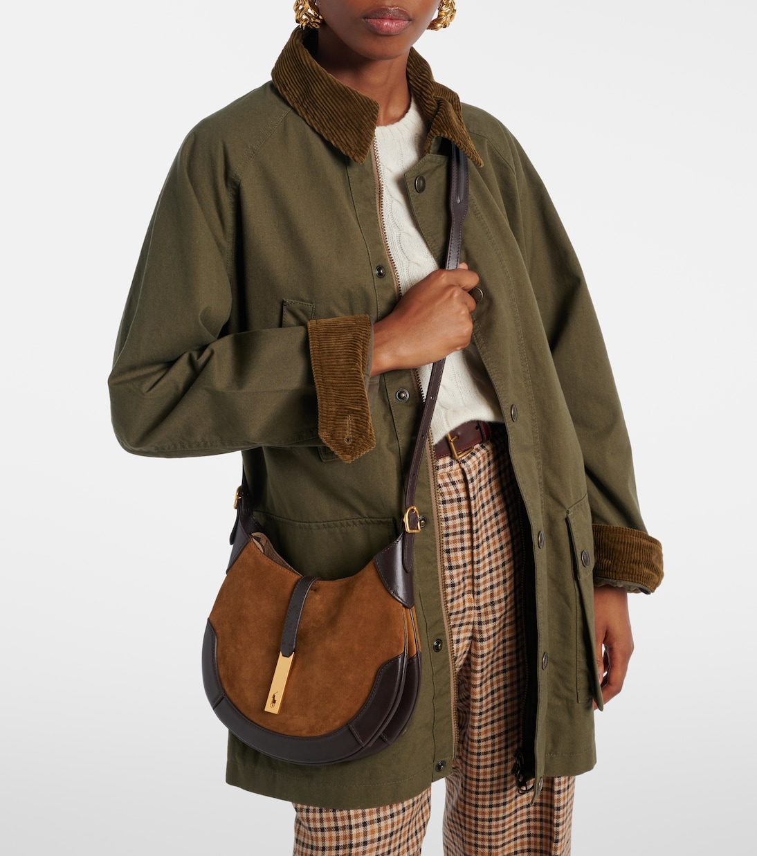 Borsa a spalla in suede con pelle | Polo Ralph Lauren