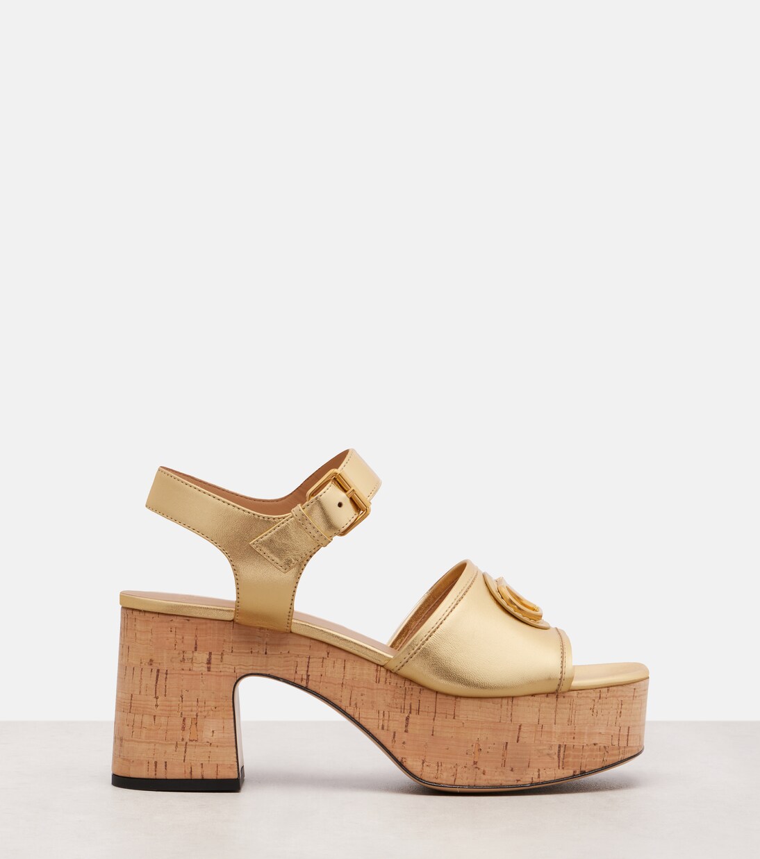 VLogo leather platform sandals | Valentino Garavani