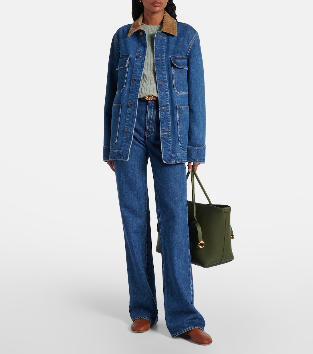 Jeans de algodón y seda de tiro medio | Loro Piana