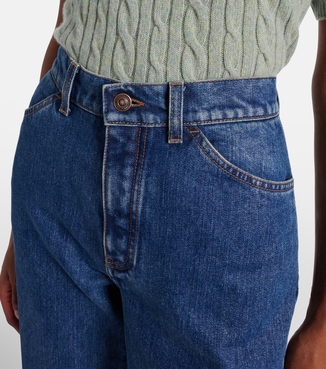 Jeans de algodón y seda de tiro medio | Loro Piana