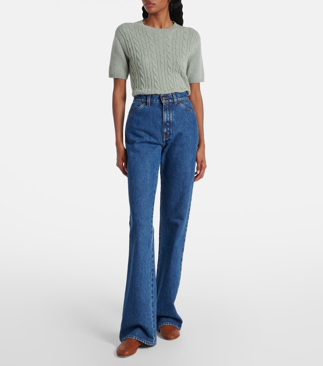 Jeans de algodón y seda de tiro medio | Loro Piana