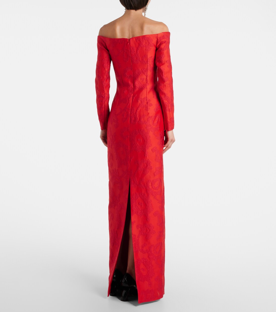 Zarith jacquard off-shoulder bouclé maxi dress  | Emilia Wickstead