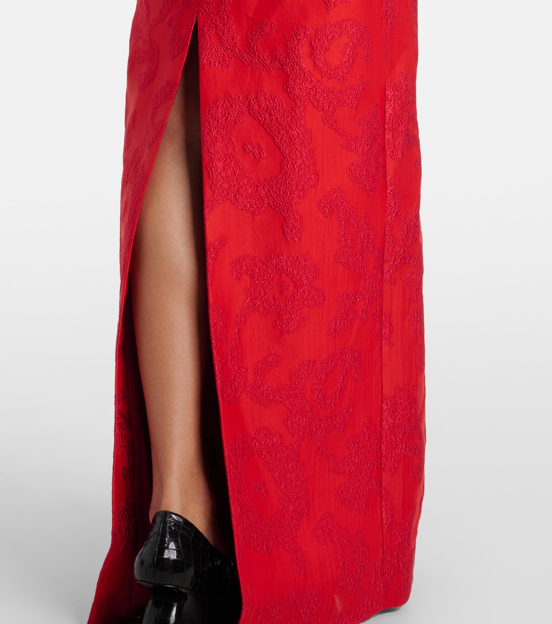 Zarith jacquard off-shoulder bouclé maxi dress  | Emilia Wickstead