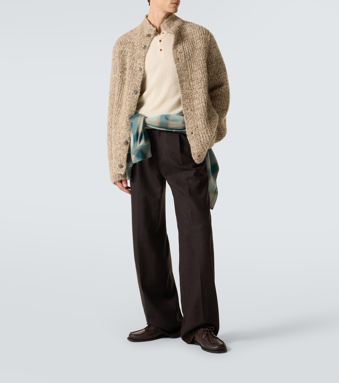 Cashmere bouclé cardigan with labradorite | God's True Cashmere