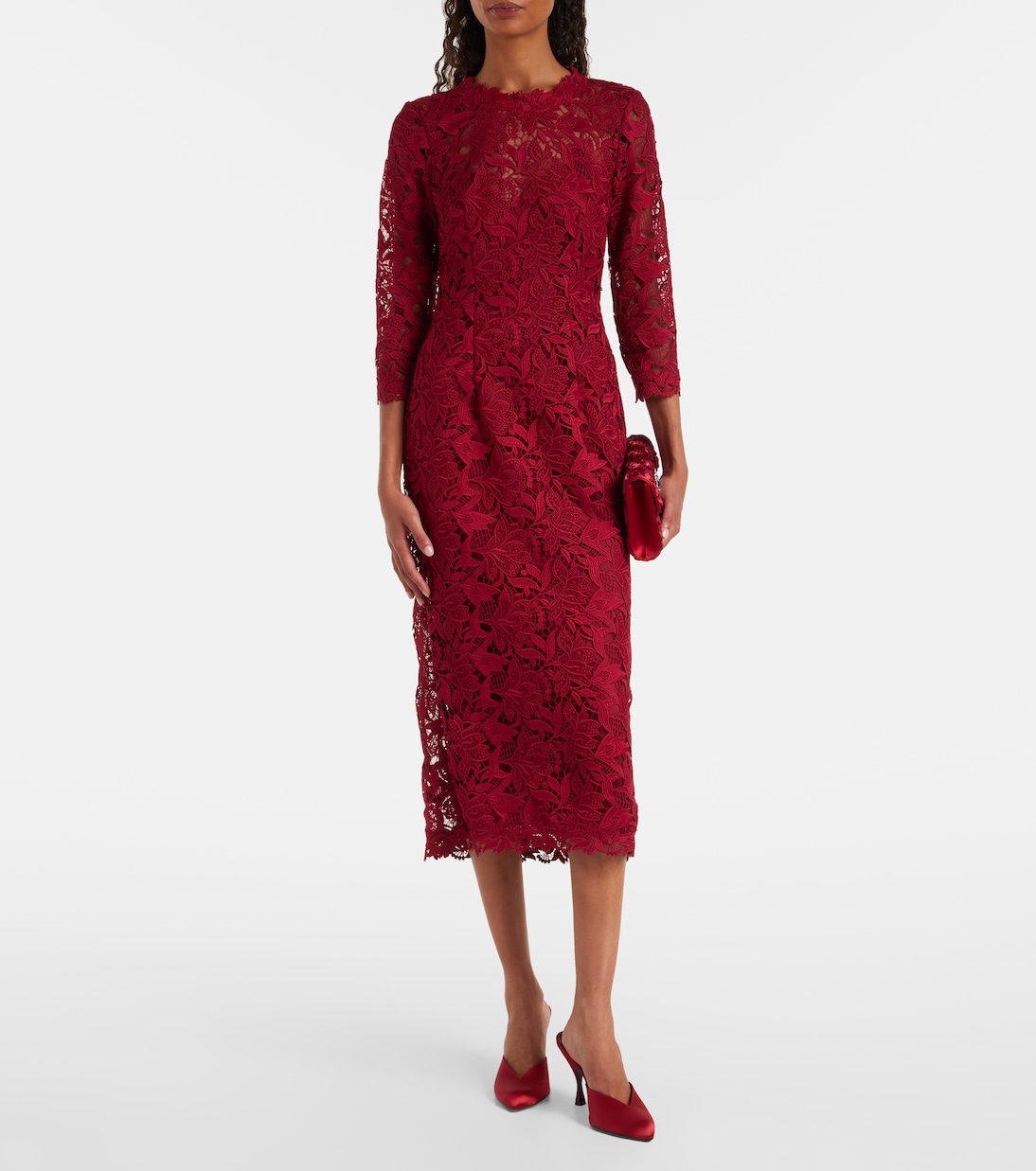 Robe midi en dentelle | Carolina Herrera