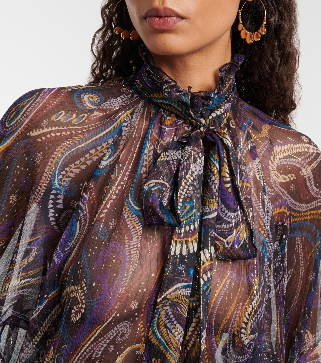 Blusa en mezcla de seda paisley | Etro
