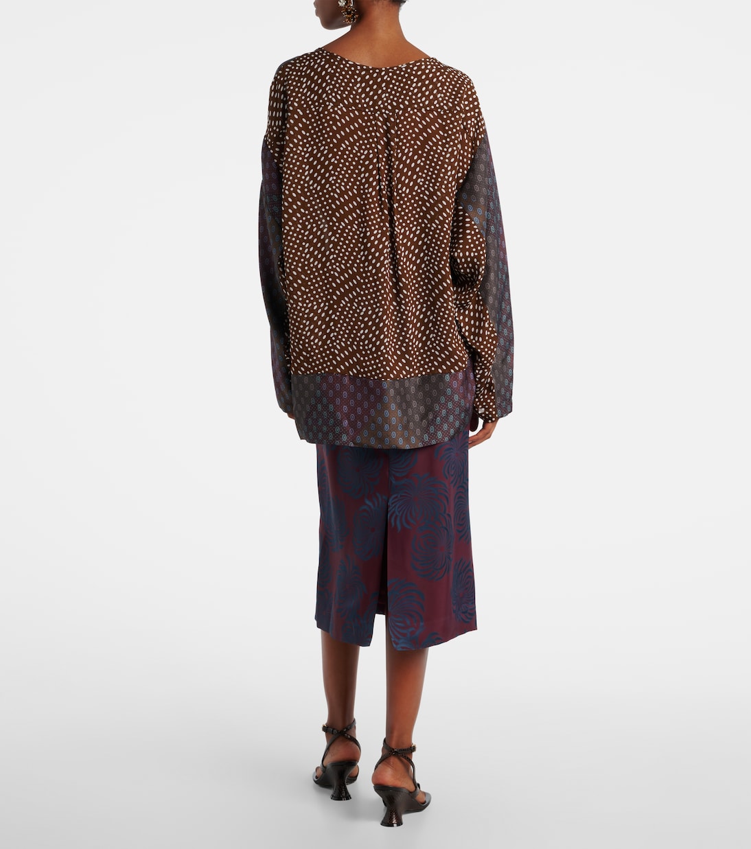 印花真丝混纺上衣 | Dries Van Noten