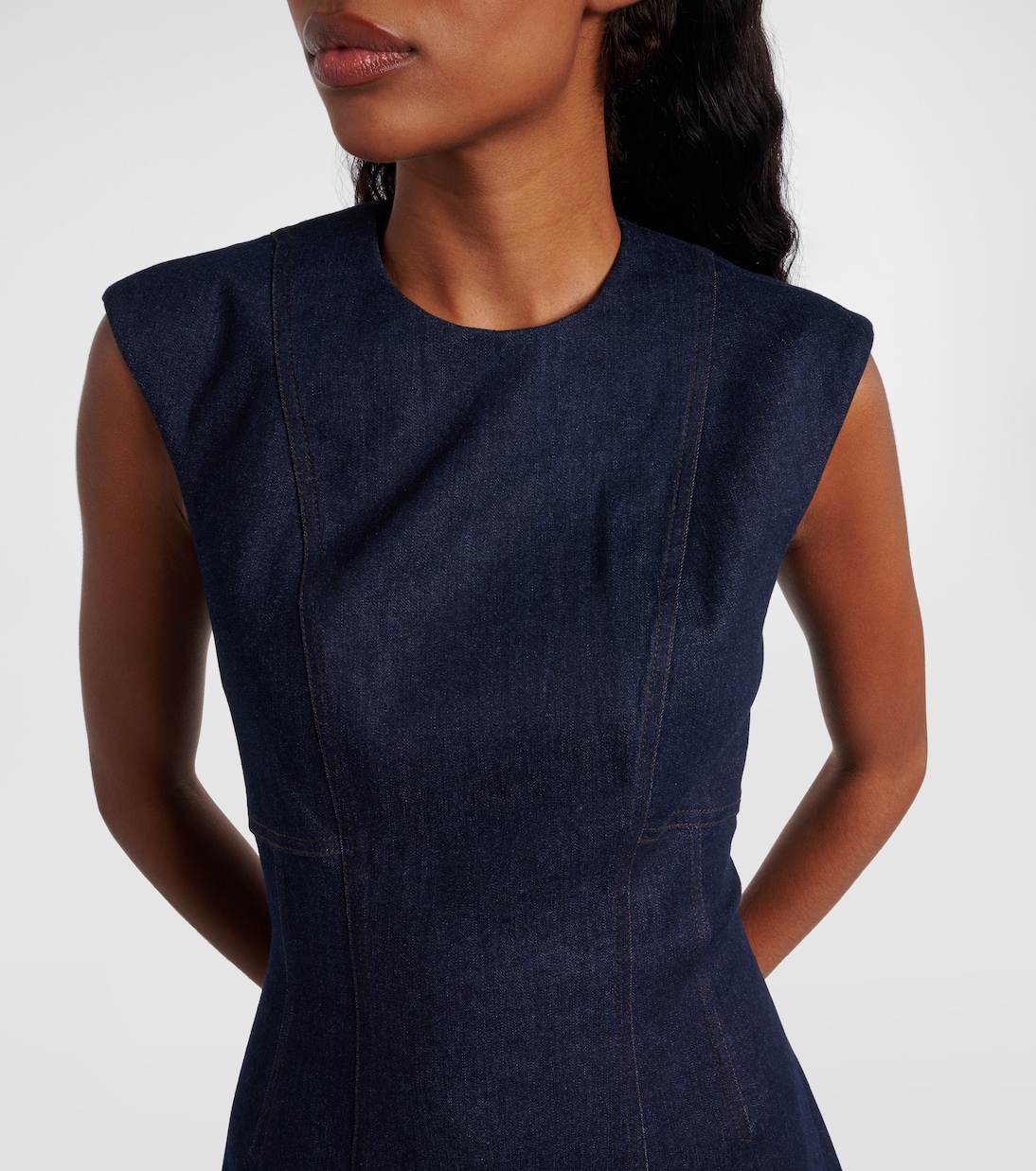 Dulce cotton-blend denim midi dress | Veronica Beard