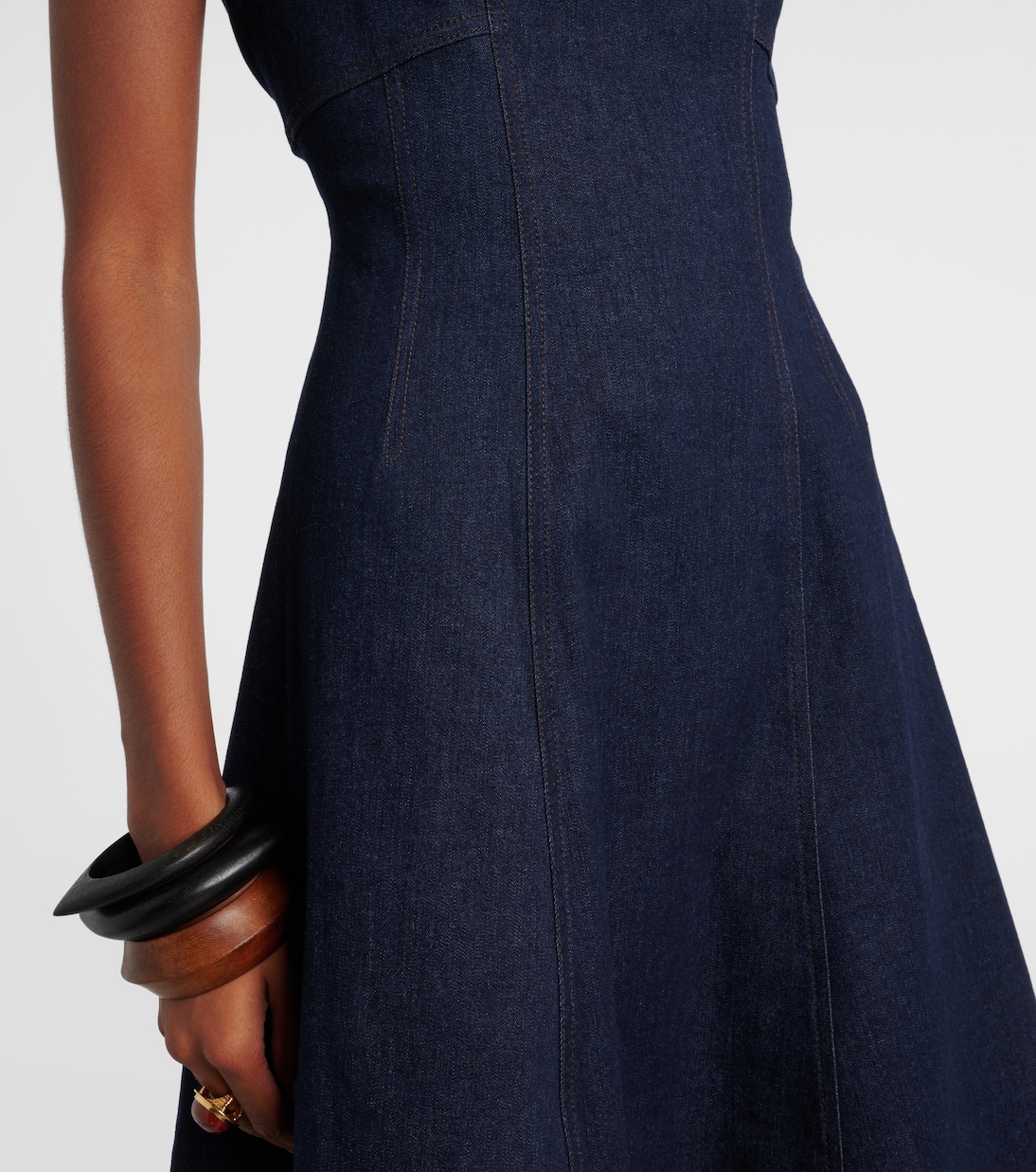 Dulce cotton-blend denim midi dress | Veronica Beard