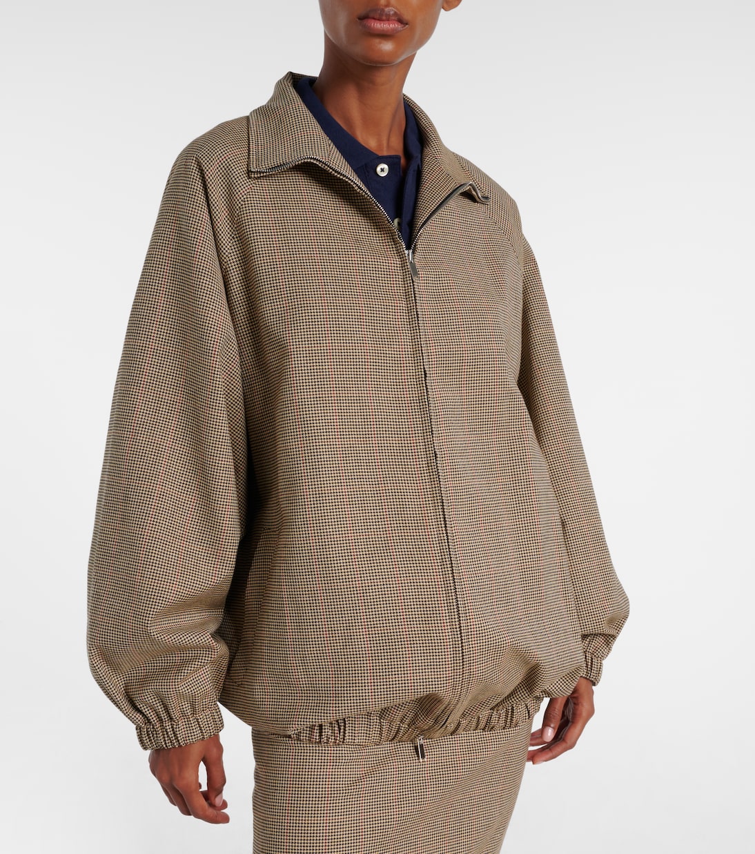 Baxter houndstooth blouson jacket | The Frankie Shop