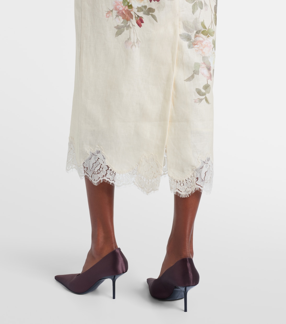Hypnotic floral linen pencil skirt | Zimmermann
