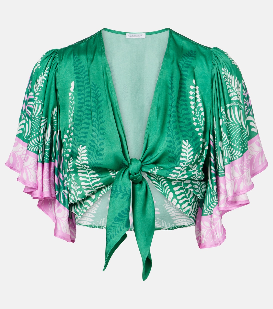 Cropped-Top Rose aus Satin  | Poupette St Barth