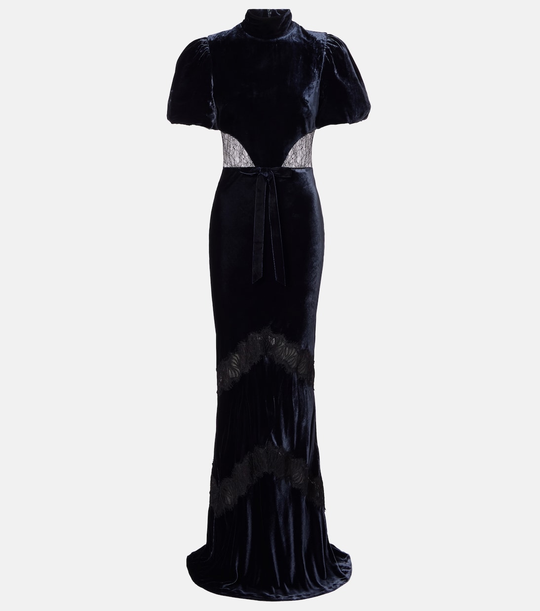 Vestido de fiesta Minerva de terciopelo con encaje | Rebecca Vallance