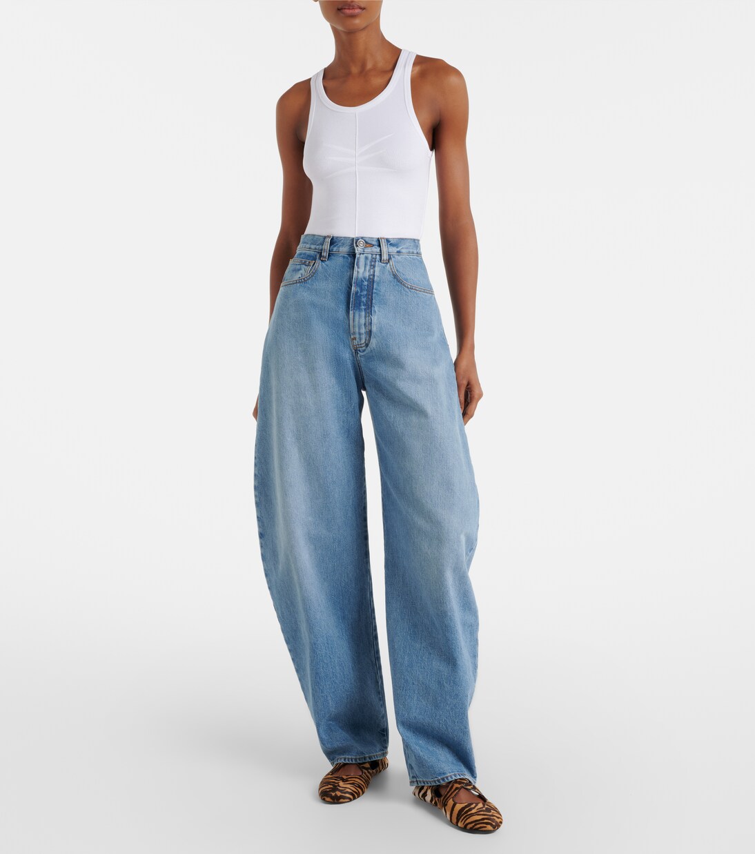 Tiger-print calf hair ballet flats | Alaïa