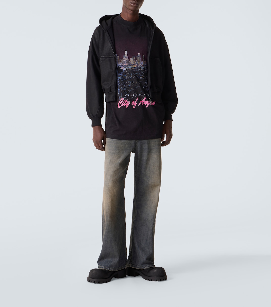 Cotton jersey zip-up hoodie | Balenciaga