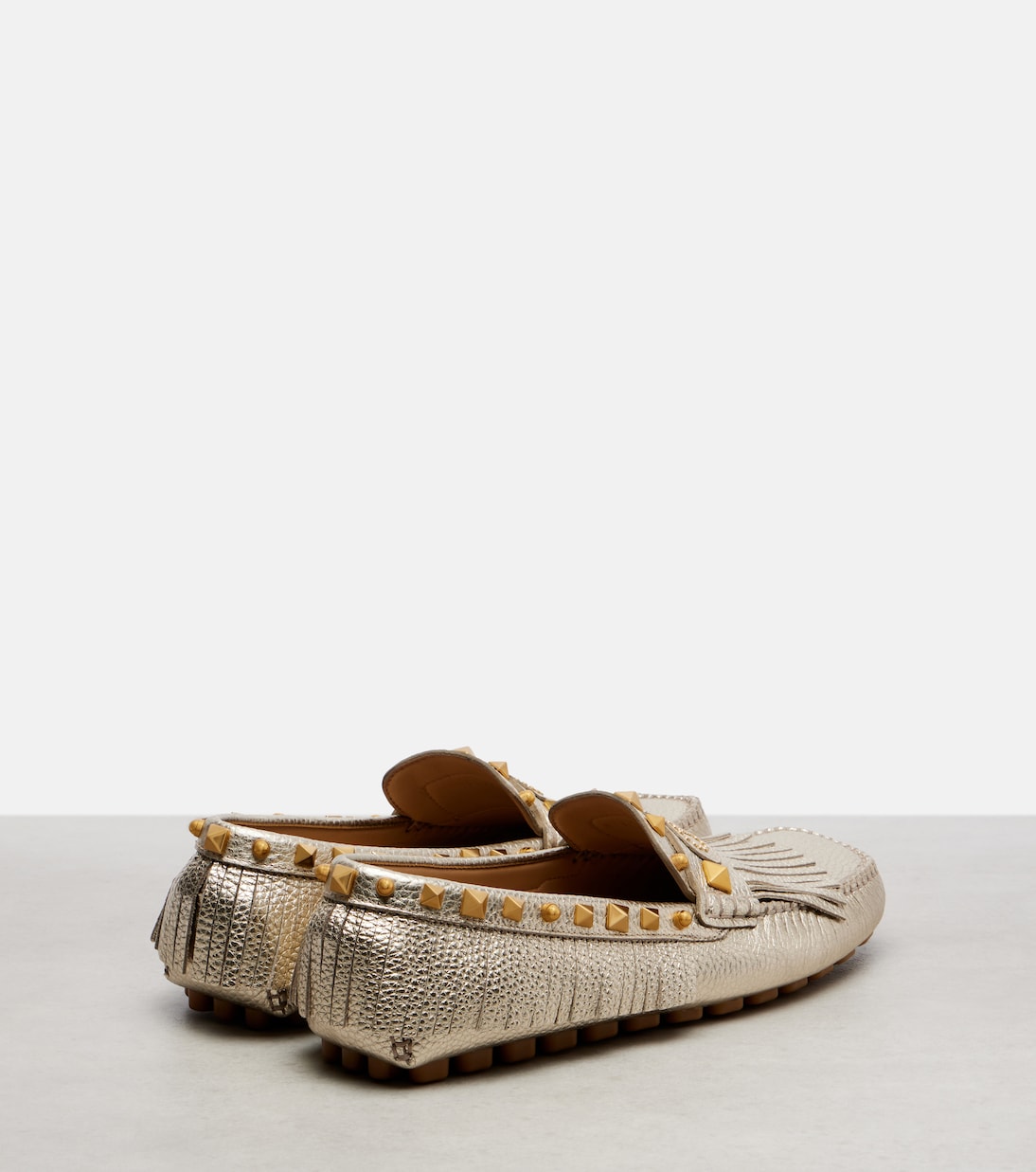 Plaster Caster metallic leather loafers | Valentino Garavani
