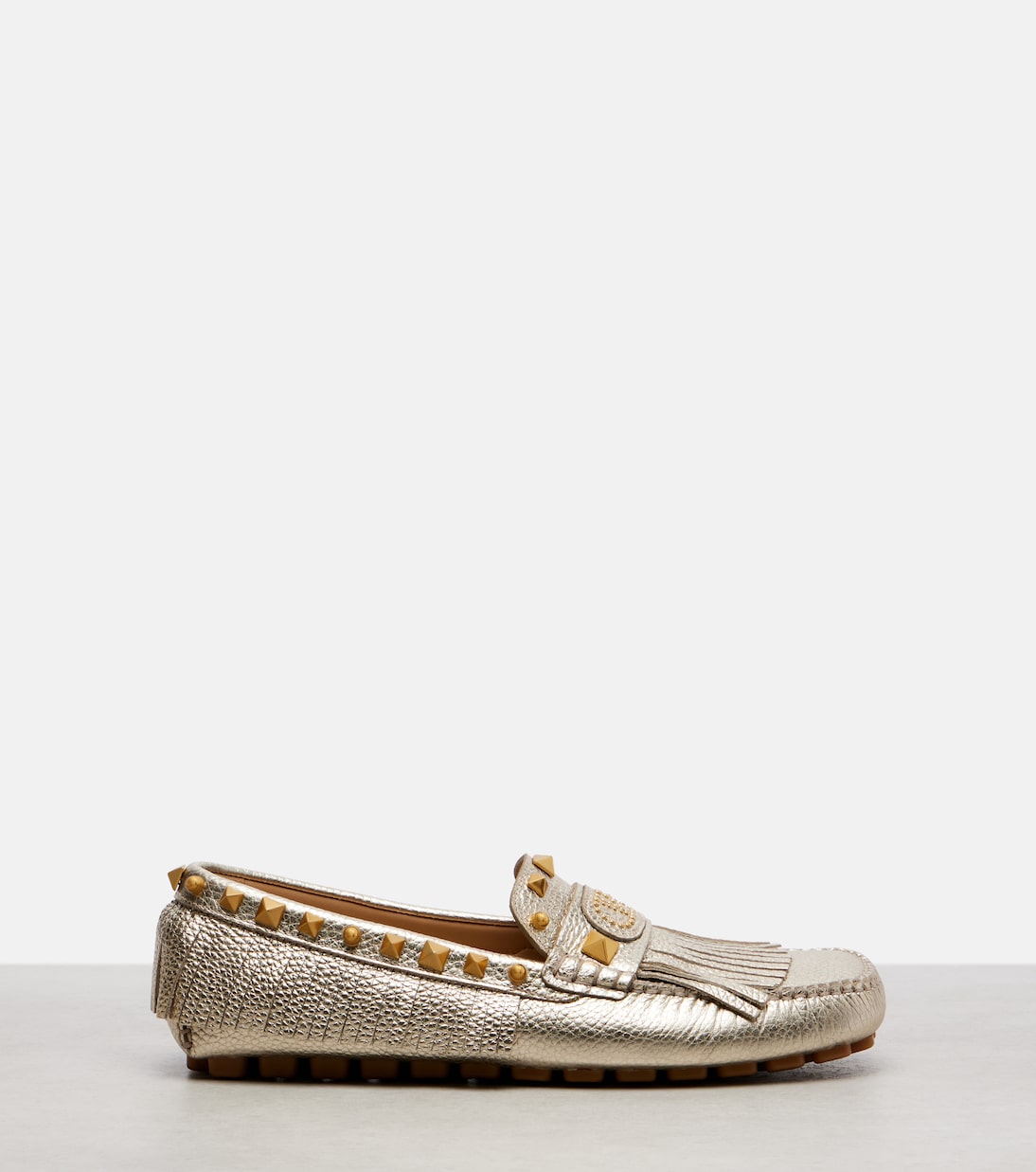 Plaster Caster metallic leather loafers | Valentino Garavani