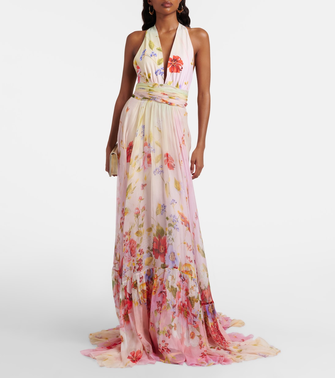 Floral silk gown | Roberto Cavalli