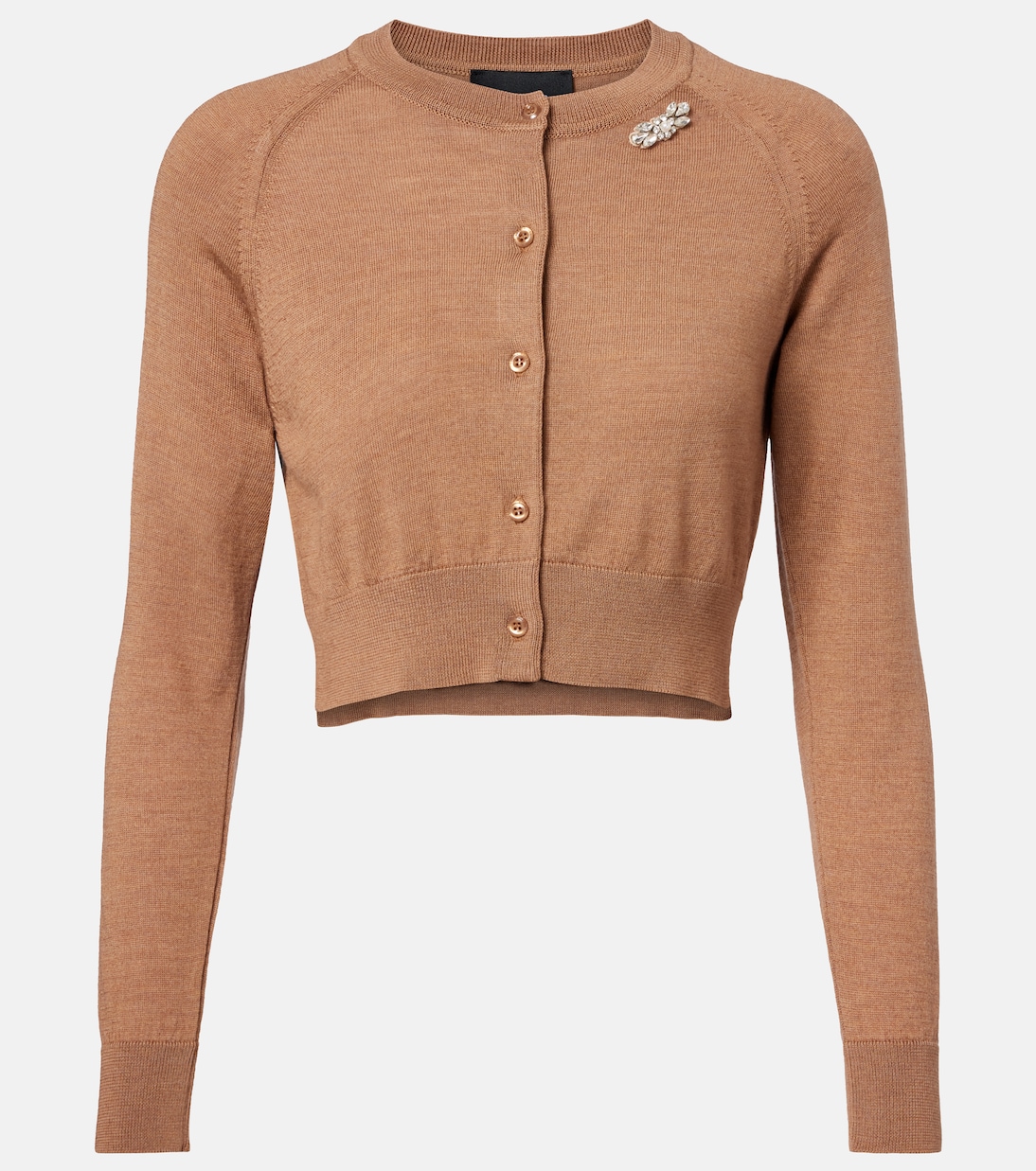 Embellished cropped wool and silk cardigan | Simone Rocha