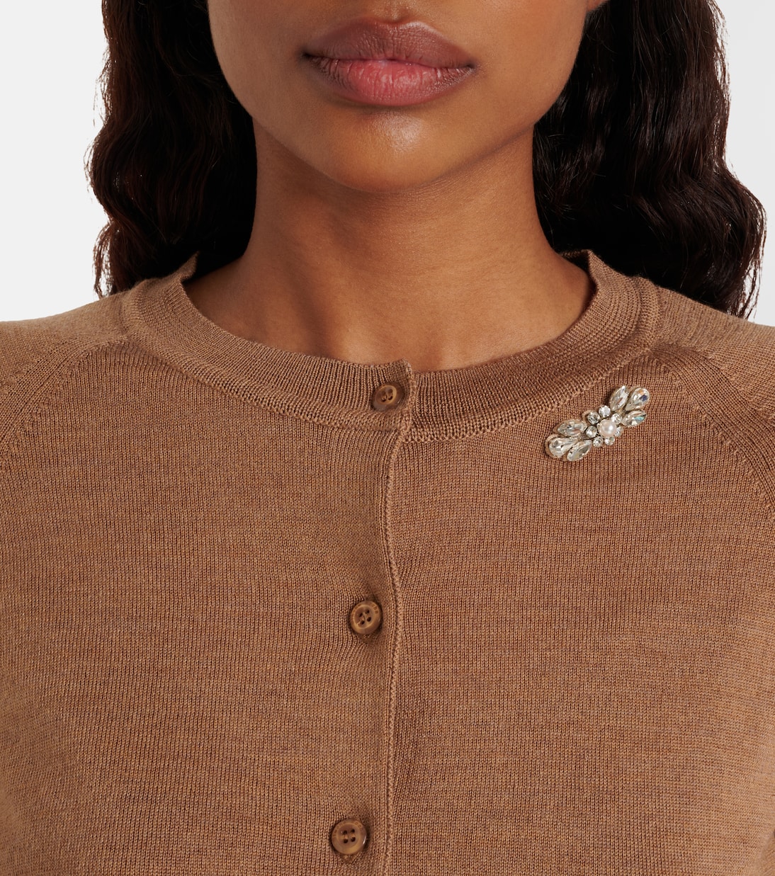 Embellished cropped wool and silk cardigan | Simone Rocha