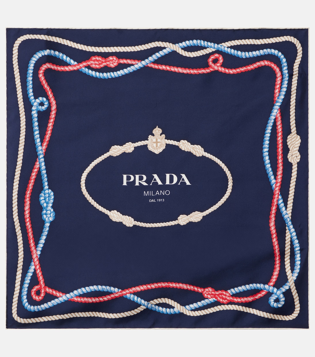 Foulard in twill di seta con stampa | Prada