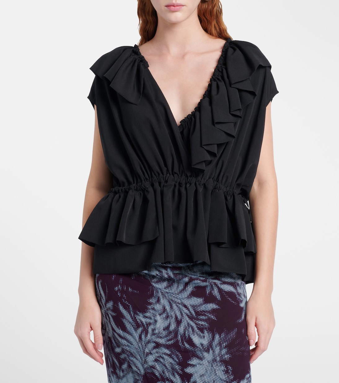 Ruffled jersey top | Dries Van Noten