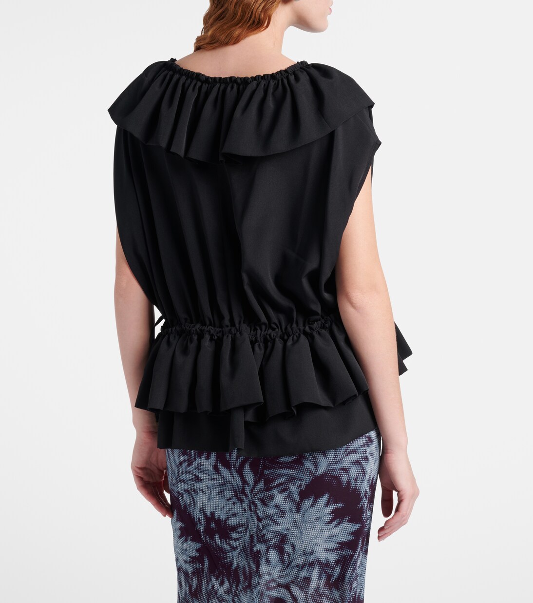 Ruffled jersey top | Dries Van Noten