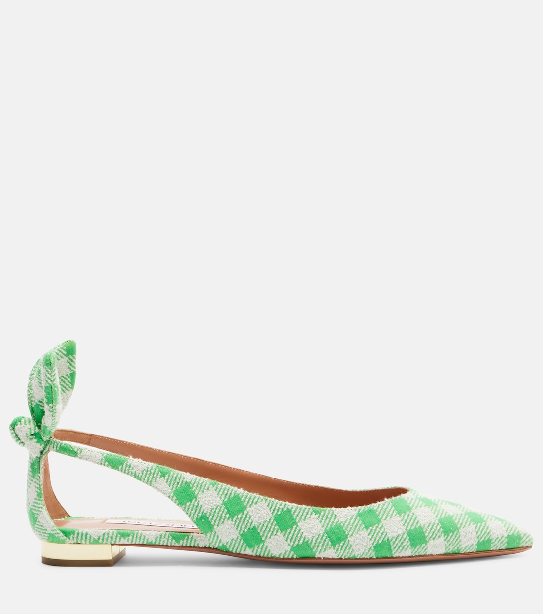 Bow Tie bow-detail checked ballet flats | Aquazzura