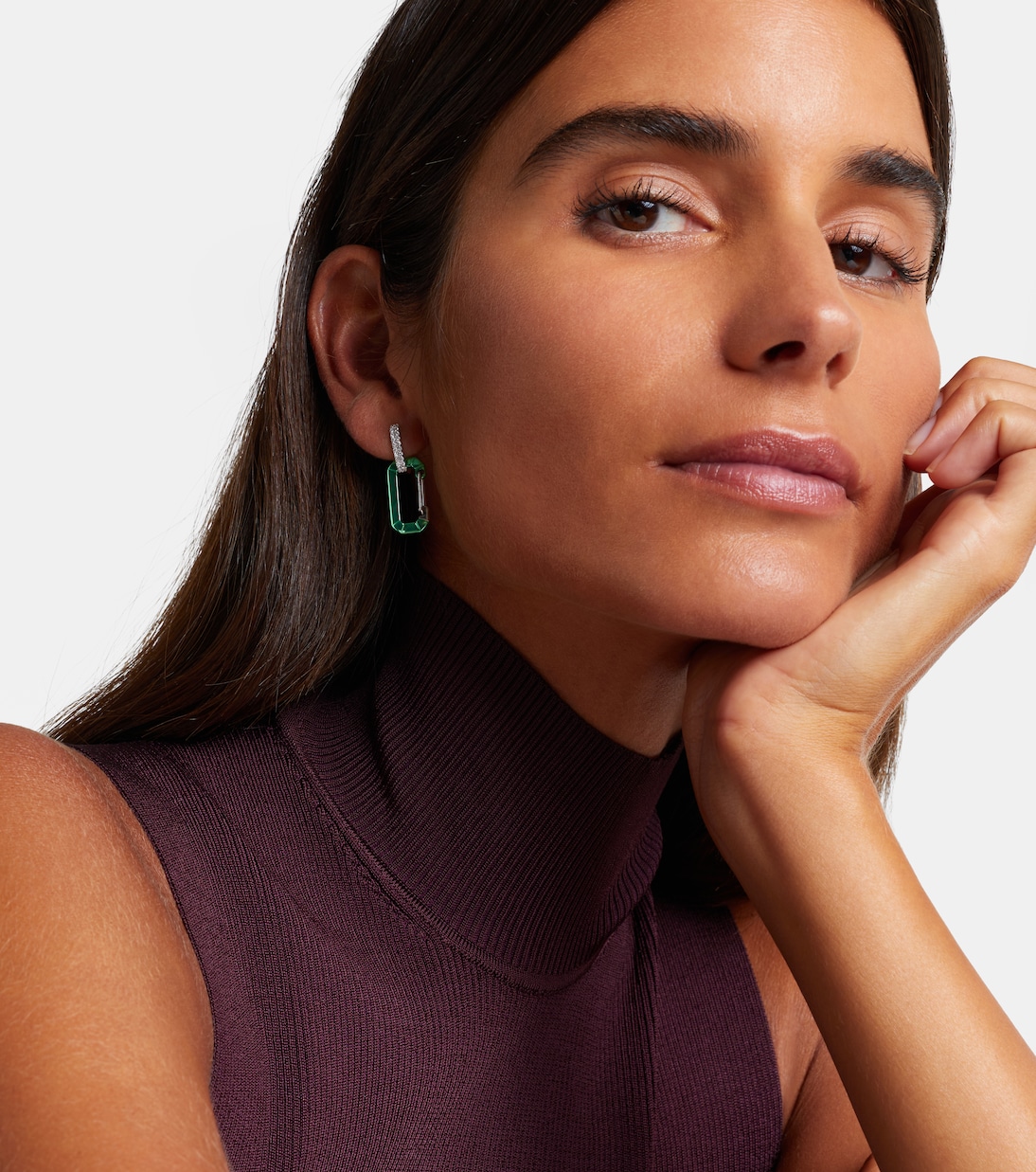 Boucle d'oreille Chiara en or blanc 18 ct et diamants | Eéra