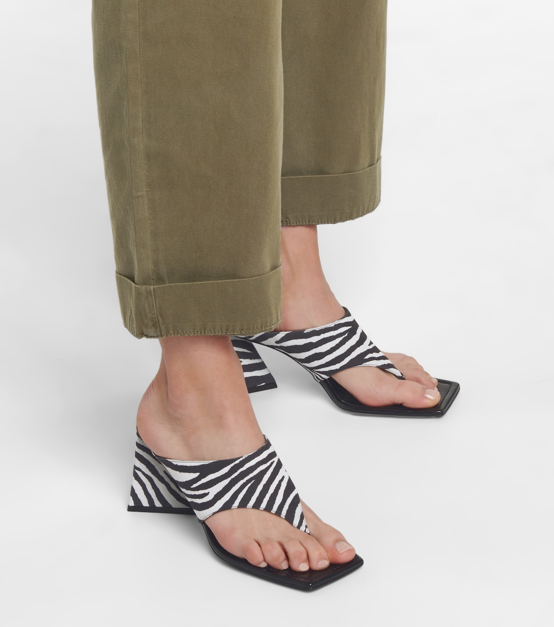 Devon zebra-print suede thong sandals | The Attico