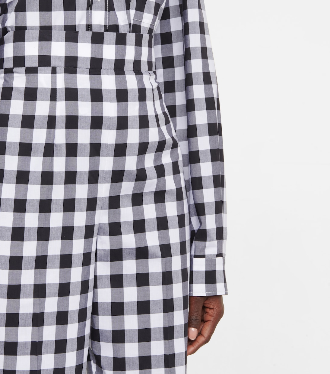 Pantaloni in cotone a quadri | Miu Miu